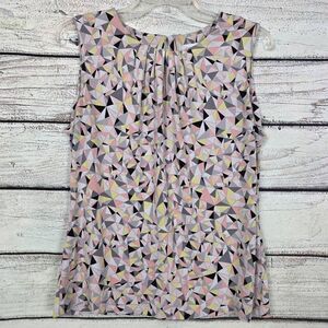 Calvin Klein Geometric Print Sleeveless Blouse Size M